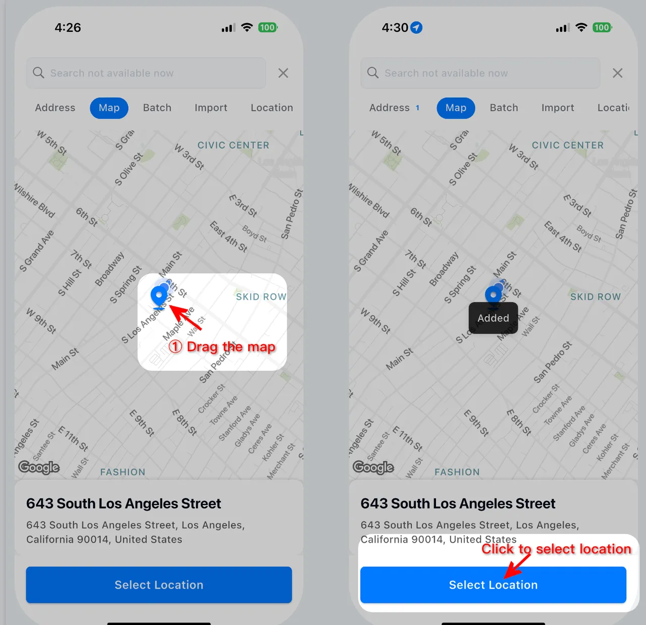Select on Map